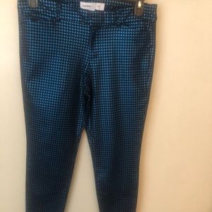 Old Navy Dixie black/teal blue ankle pant.